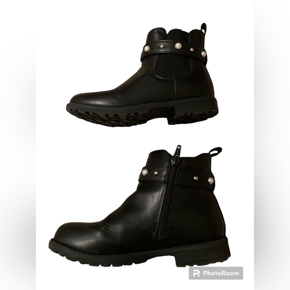 Children’s Place Black Moto Booties. EUC. Size 2. - Picture 7 of 7